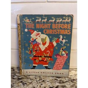 The Night Before Christmas Malvern Little Golden Book 1st Edition Letter A Vtg